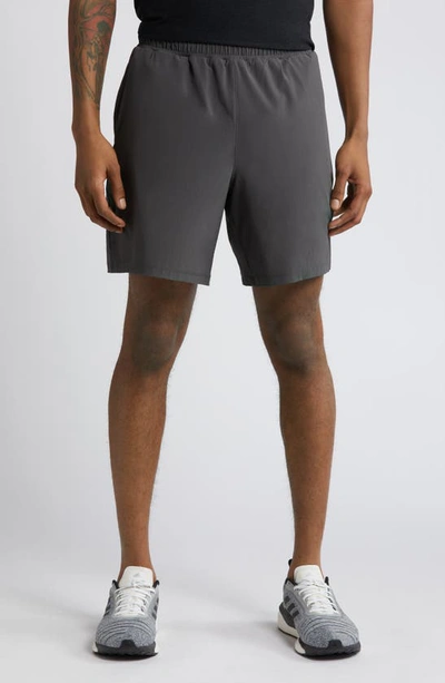 Beyond Yoga Pivotal Lined Stretch Shorts In Graphite