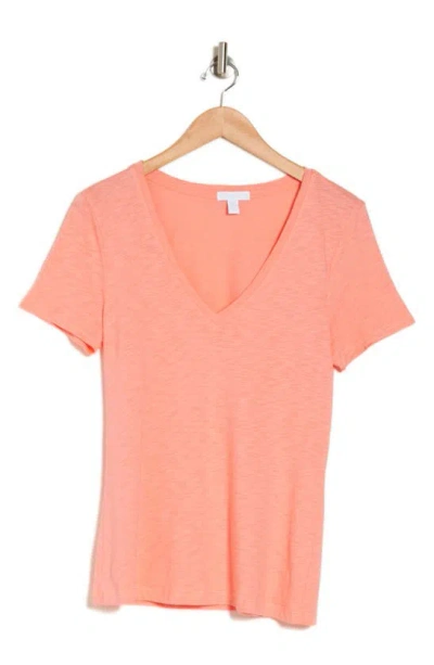 Beyond Yoga Signature V-neck T-shirt In Peach