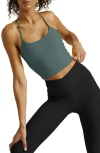 Beyond Yoga Spacedye Slim Racerback Crop Tank In Storm Heather