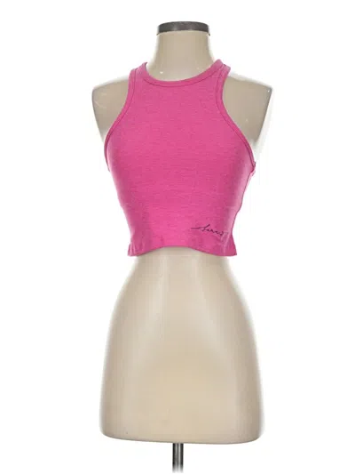 Pre-owned Beyond Yoga Tank Top Pink Halter Neckline Tops