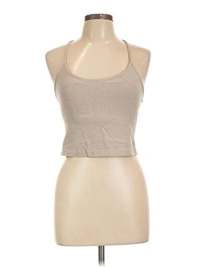 Pre-owned Beyond Yoga Tank Top Tan Halter Neckline Tops