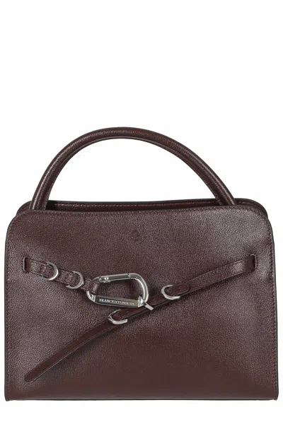 Biasia Small Structured Handbag In Soft Calf Leather In Grey