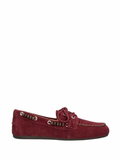 Bibi Lou Bead-embellished Loafers In Burgundy