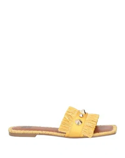 Bibi Lou Woman Sandals Ocher Size 8 Textile Fibers In Yellow