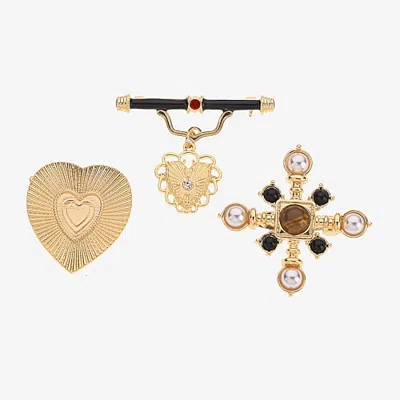 Bijoux Bar Brooch In Yellow