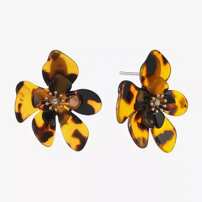 Bijoux Bar Glass 48mm Flower Stud Earrings In Pattern