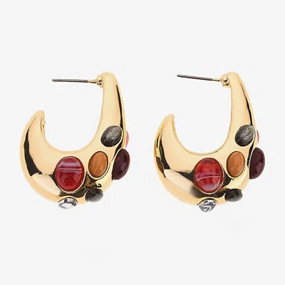 Bijoux Bar Womens 1 3/4 Inch Hoop Earrings In Multi