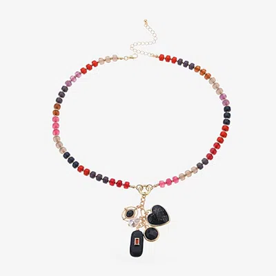 Bijoux Bar Womens 10 Inch Beaded Necklace In Multi
