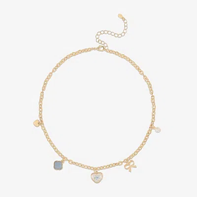 Bijoux Bar Womens 16 Inch Link Chain Necklace In Yellow