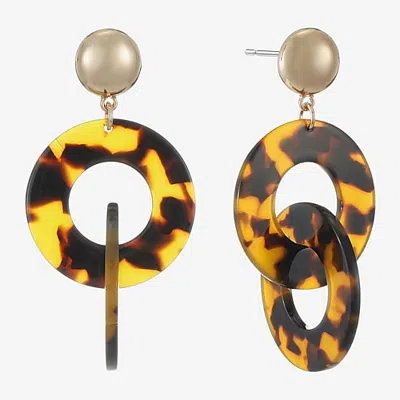 Bijoux Bar Womens Round Hypoallergenic Drop Earrings In Brown