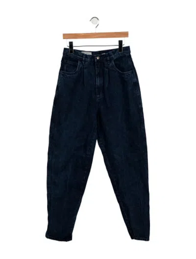 Pre-owned Bill Blass High-rise Straight Leg Jeans In Blue