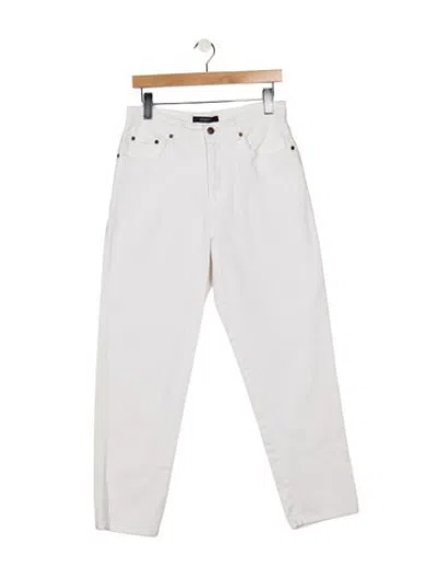 Pre-owned Bill Blass Mid-rise Straight Leg Jeans In White