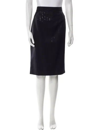 Pre-owned Bill Blass Sequin Embellishments Knee-length Skirt In Black
