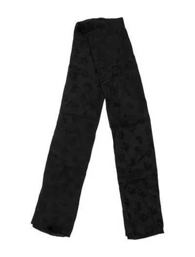Pre-owned Bill Blass Silk Patterned Scarf In Black