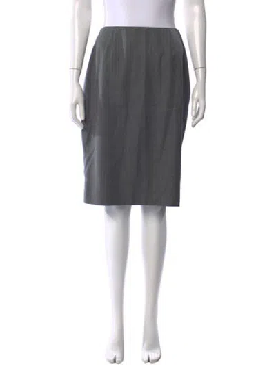 Pre-owned Bill Blass Striped Knee-length Skirt In Grey