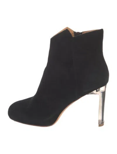 Pre-owned Bill Blass Suede Boots In Black/blue