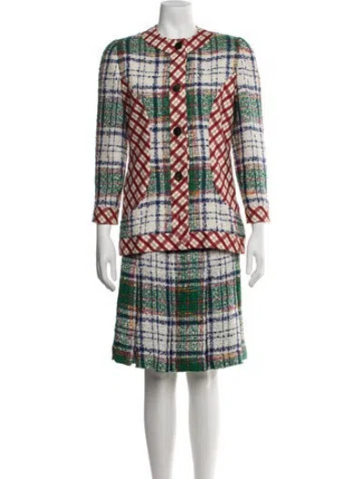 Pre-owned Bill Blass Vintage Late 1980's - Early 1990's Skirt Suit In Green