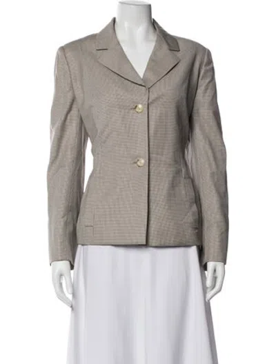Pre-owned Bill Blass Vintage Tweed Pattern Blazer In Neutrals