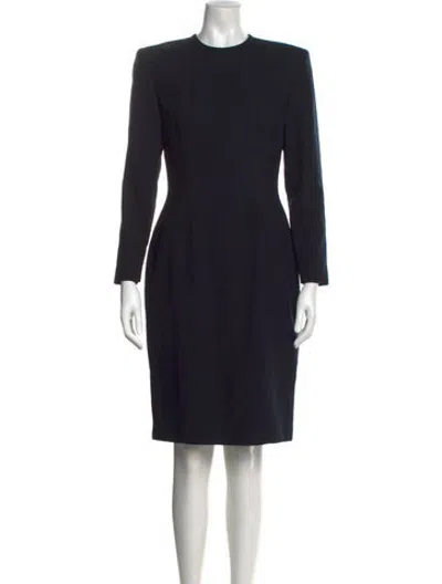 Pre-owned Bill Blass Wool Knee-length Dress In Black
