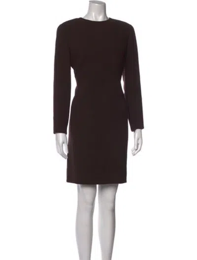 Pre-owned Bill Blass Wool Mini Dress In Brown
