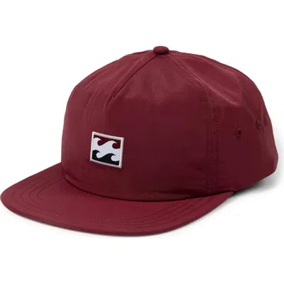 Billabong Original Surf Snapback Baseball Cap In Burgundy