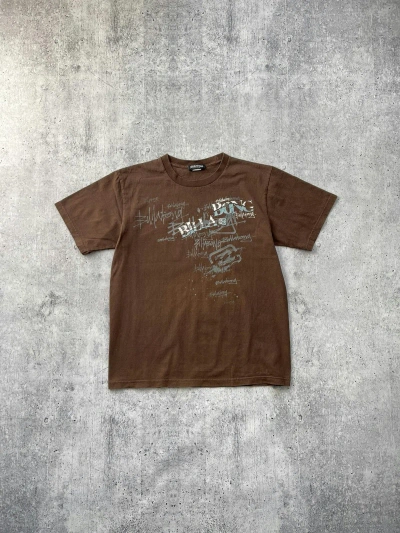 Pre-owned Billabong X Oakley Vintage Billabong Big Logo Print T-shirt 90's In Brown