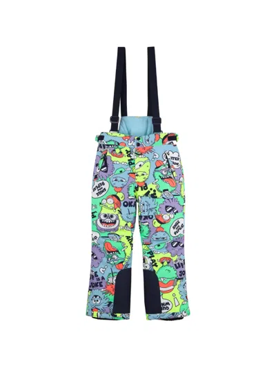 Billieblush Kids' Monster-print Adjustable-strap Snowsuit In Brown