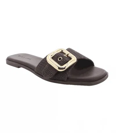 Billini Women's Vasili Raffia Buckle Sandals In Chocolate In Brown