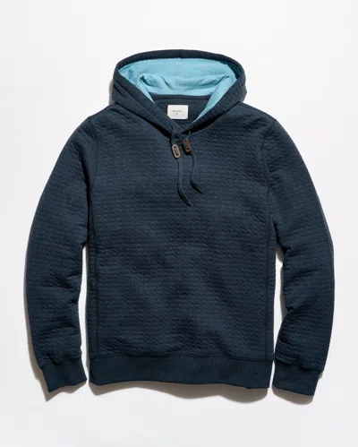 Billy Reid Box Quilt Hoodie Pullover In Blue