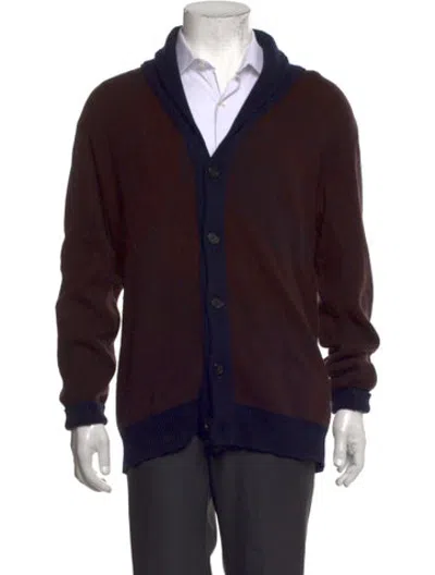 Pre-owned Billy Reid Collar Long Sleeve Cardigan In Brown