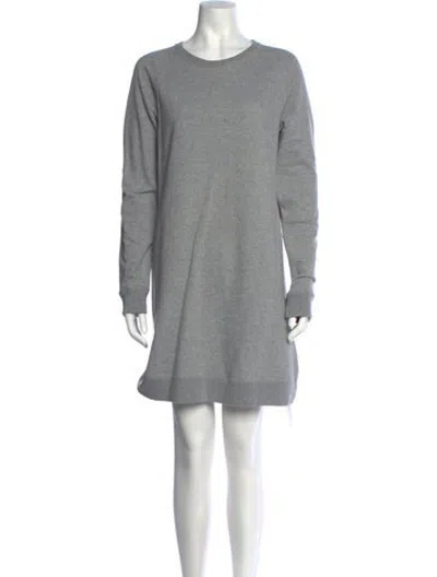 Pre-owned Billy Reid Crew Neck Midi Length Dress In Grey