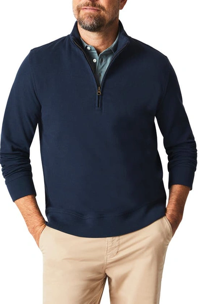 Billy Reid Cullman Half Zip Pullover In Navy