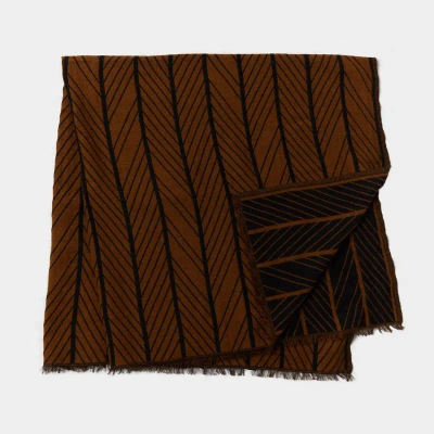 Billy Reid Herringbone Ribbon Blanket In Brown