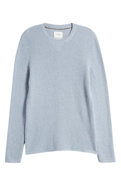 Billy Reid Mini Waffle Crewneck T-shirt In Washed French Blue