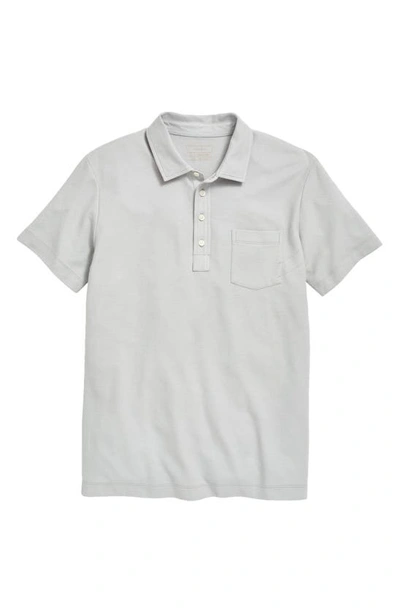 Billy Reid Pensacola Pima Cotton Piqué Pocket Polo In Grey