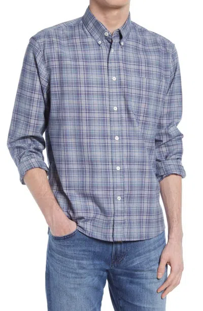 Billy Reid Plaid Button-down Shirt In Grey/blue