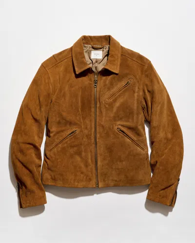 Billy Reid Rough Out Suede Blake Jacket In Brown
