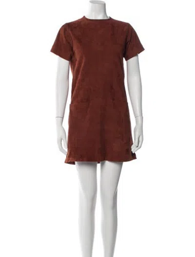 Pre-owned Billy Reid Suede Mini Dress In Orange