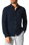 Billy Reid Yellowhammer Cotton & Linen Knit Button-up Shirt In Blue