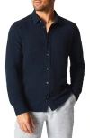 Billy Reid Long Sleeve Knit Yellowhammer Shirt In Carbon Blue