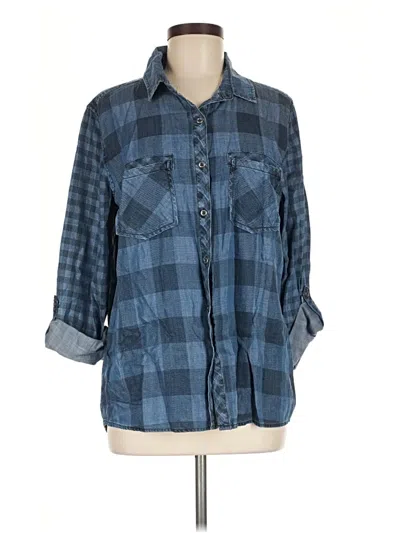 Pre-owned Billy T 3/4 Sleeve Button Down Shirt In Blue