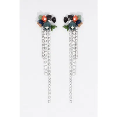 Bimba Y Lola Tulip Stone Crystal Earrings In Metallic