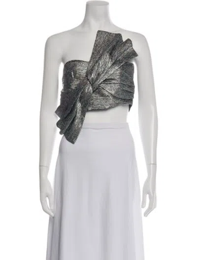 Pre-owned Birgitte Herskind One-shoulder Sleeveless Crop Top In White