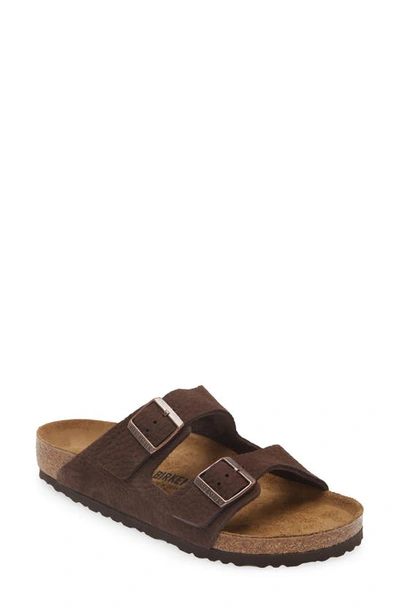Birkenstock Arizona Desert Slide Sandal In Roast Desert Nubuck