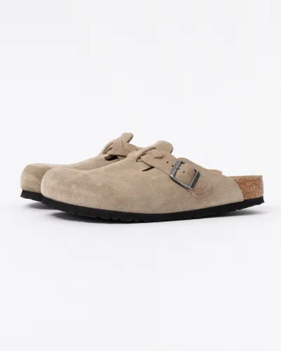 Birkenstock Boston Braided Suede Leather Womens Clogs In Brown
