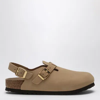 Birkenstock Sand Coloured Suede Tokyo Slipper In Beige