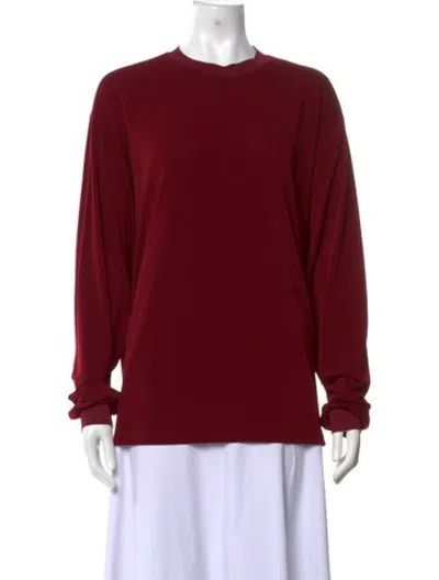 Pre-owned Birrot Crew Neck Long Sleeve Top In Red