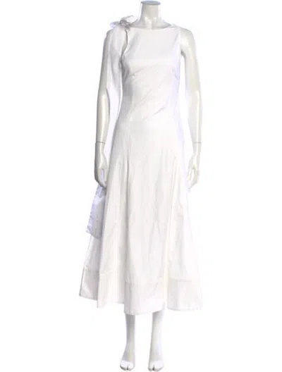 Pre-owned Bite Asymmetrical Midi Length Dress In White