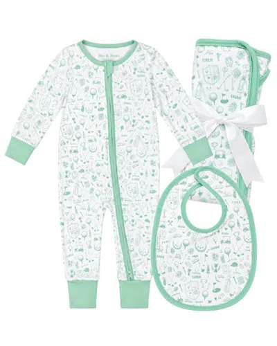 Bits & Bows Kids'  Golf Baby Layette Gift Set (toddler) In Green/white