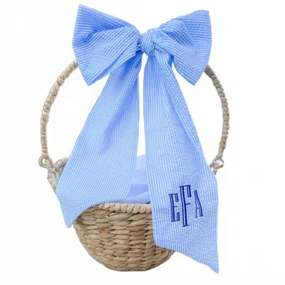 Bits & Bows Seersucker Sashes In Light Blue